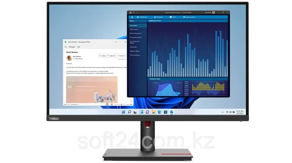 Монитор Lenovo ThinkVision 4K T27p-30 (63A9GAR1EU) [27", IPS, 3840x2160, 60 Гц, 4 мс, HDMI, DisplayPort, USB Type-C (DisplayPort)]