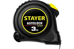 Рулетка с автостопом, STAYER AutoLock 3м х 16мм