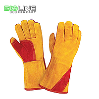 Краги спилковые жёлтые с подкладом усиленные А0028 (12/96)