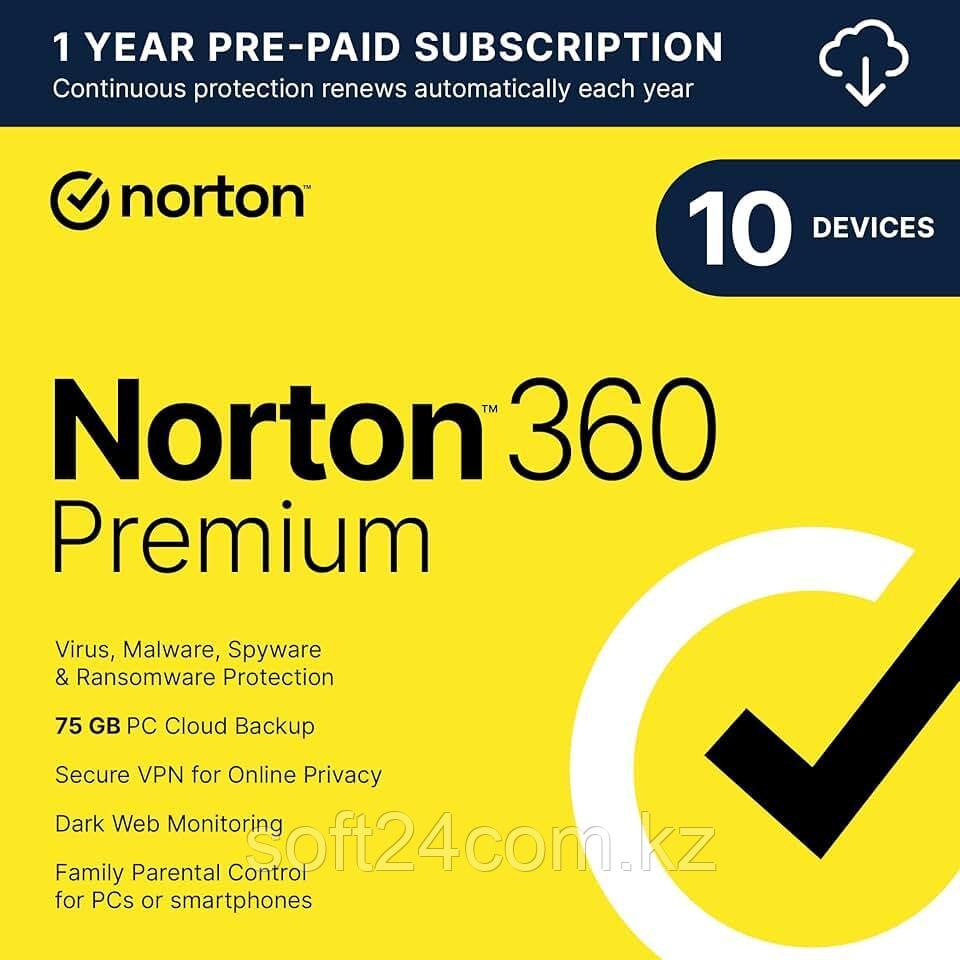 Антивирус Norton 360 Premium 10ПК /1Год, фото 1