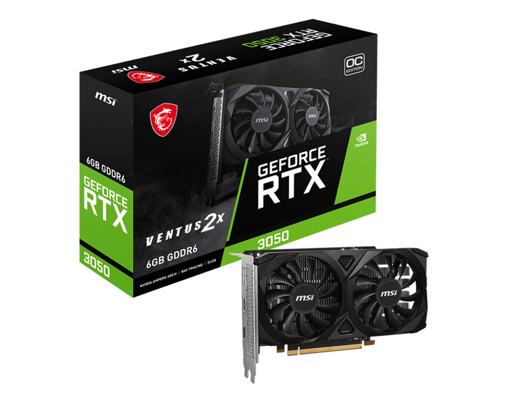 Видеокарта MSI GeForce RTX 3050 VENTUS 2X E 6G OC