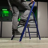 Стремянка 3 ступени, стальная, односторонняя, повышенная прочность Россия, Сибртех