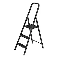 Стремянка стальная 3 ступени, широкие ступени, компактная, Россия Сибртех