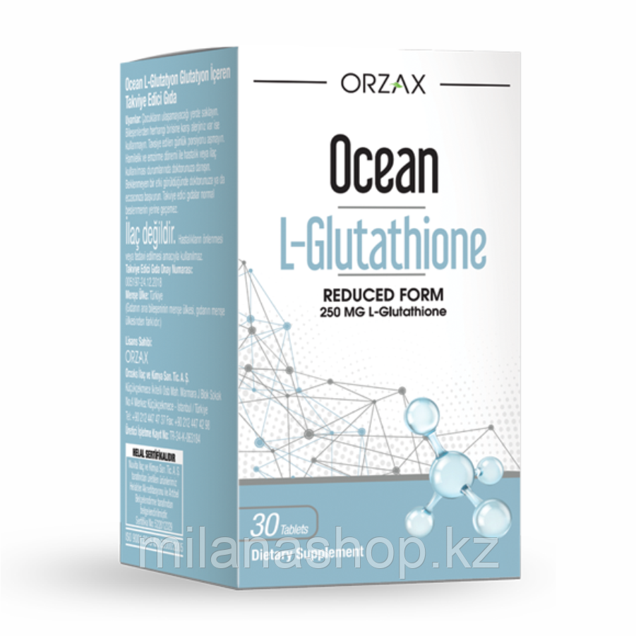 ORZAX  Ocean L-Glutathione ( L-Глутатион ) токсины, для печени 30 таб, фото 1