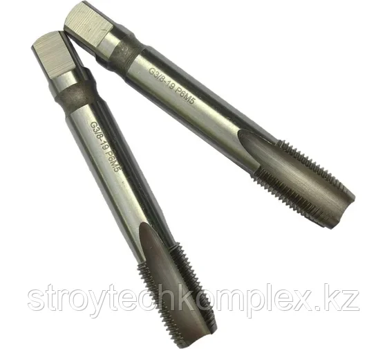 Метчик трубный машинно-ручной G 3/8" Р6М5 комплект из 2-х штук 038281, фото 1