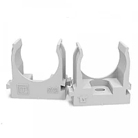 Крепеж-клипса для труб для прямого монтажа серая в п/э d25 мм Промрукав