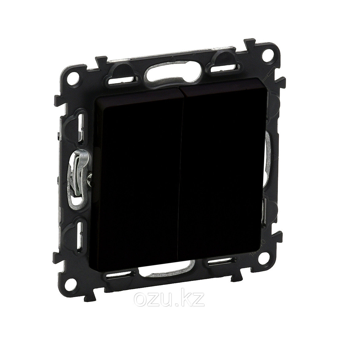 Выключатель двухклавишный Legrand Valena Life 10АХ 250В безвинт.зажим антрацит, фото 1