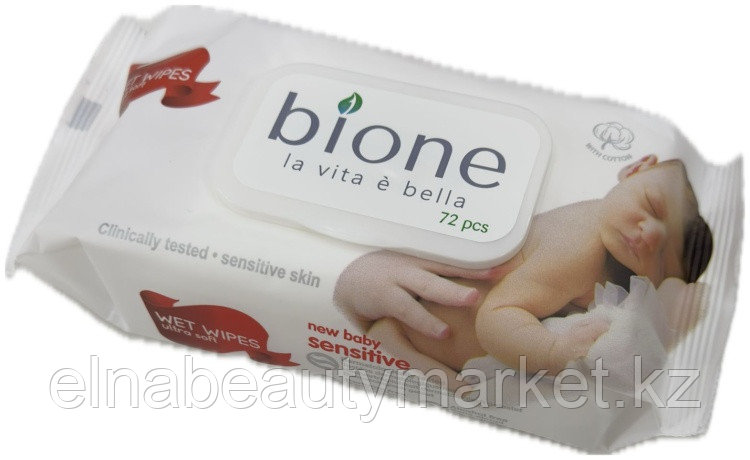 Влажные салфетки Bione Wet wipes ultra soft 72 шт, фото 1