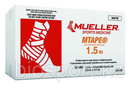 Спортивный тейп MUELLER Mtape 3,8см-13,72м, 100% хлопок\оксид цинка, 130105