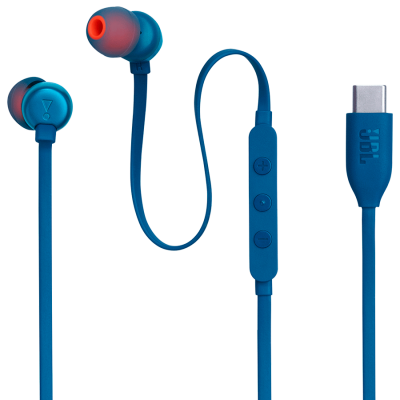 JBL JBLT310CBLU Наушники внутриканальные проводные JBL Tune 310C - Wired TypeC Headset - Blue