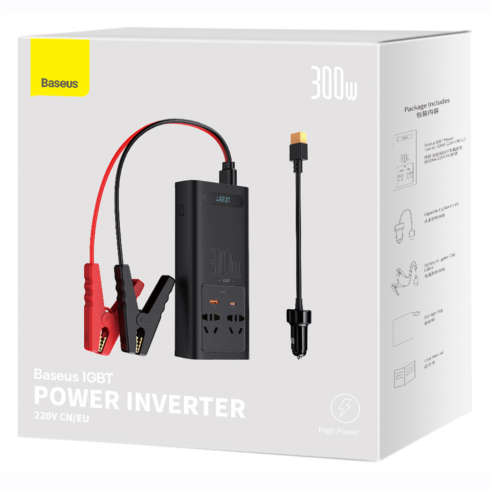 Автомобильный инвертор Baseus Power Inverter Pro 12V-220V 300W для Starlink, фото 1