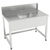Рабочий стол для входящих в посудомойку из нержавеющей стали AISI 304 1000x750x850mm