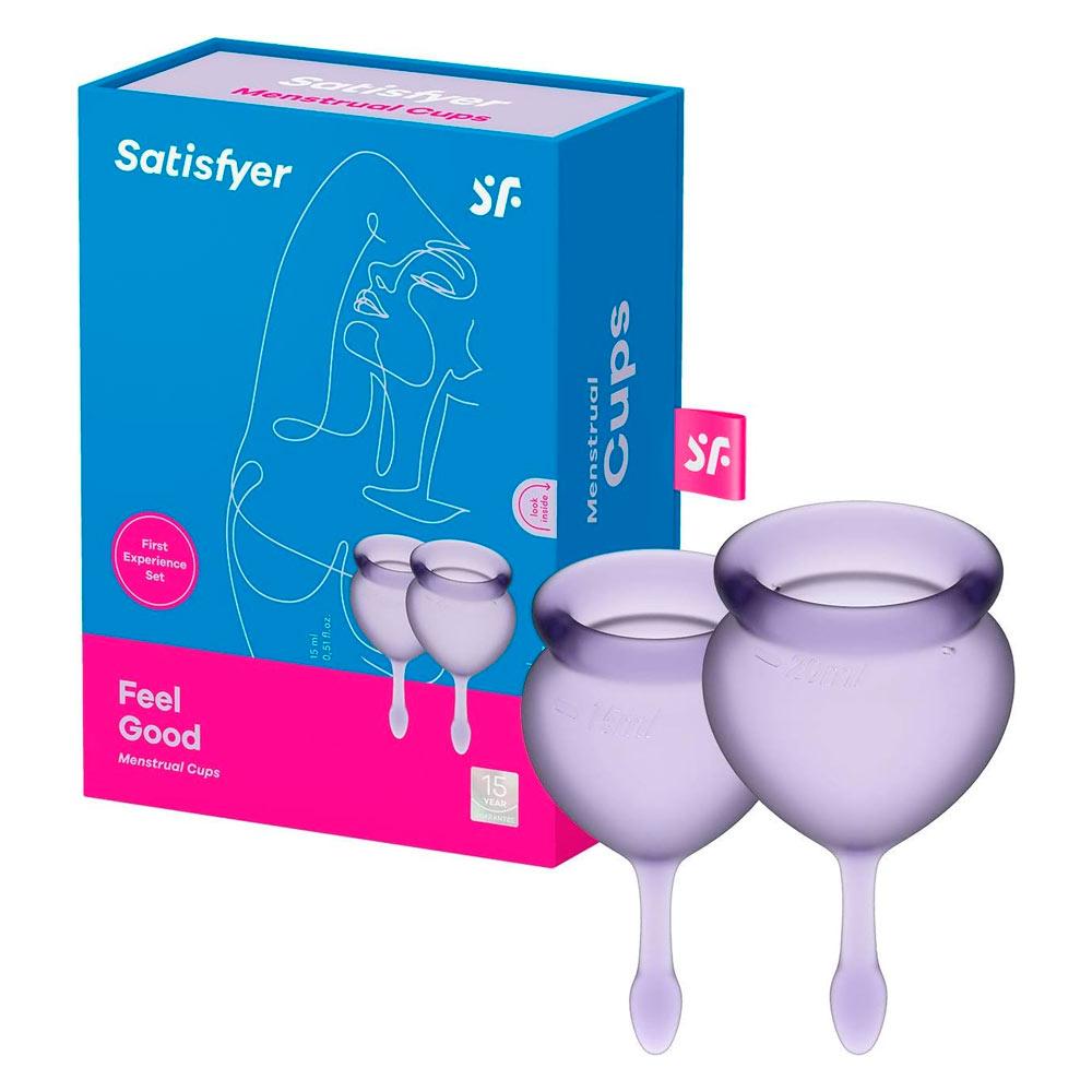 Набор менструальных чаш Satisfyer Feel Good лиловые, 15 мл., 20 мл.
