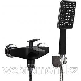 Смеситель Frap для ванны F3257 чёрный/хром короткий гусак