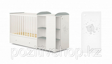 Кроватка - трансформер Polini kids Ameli 800 белый-серый, фото 1