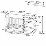 Кроватка - трансформер Polini kids Ameli 800 белый-серый, фото 5