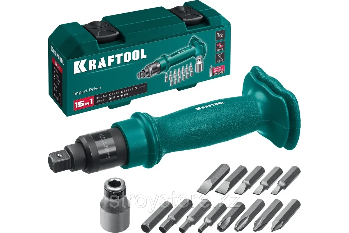Отвертка ударно-поворотная, 15 предм., KRAFTOOL ID-15