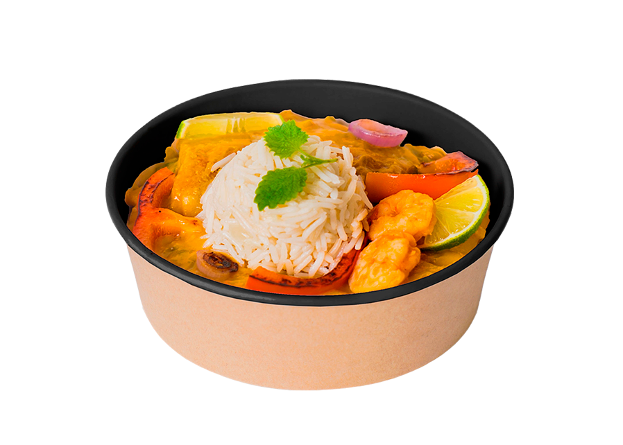 Круглый контейнер OSQ Round Bowl 750 BLACK WOOD (270 шт./кор.)