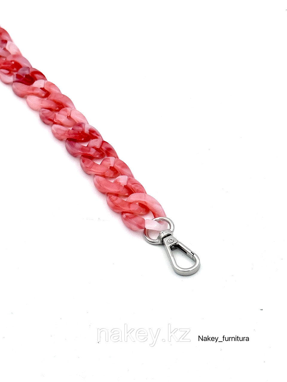 Розовый закат (Sunset Pink) с серебренным карабином 120см