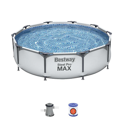 Бассейн каркасный Bestway Steel  Pro MAX (56408) 3.05m x  76cm Round Pool Set