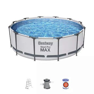 Бассейн каркасный Bestway Steel  Pro MAX (56418) 3.66m x  1.00m Round Pool Set, фото 1