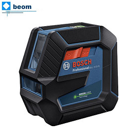 Лазерный нивелир BOSCH GLL 2-15 G  ( Лучи: 1V, 1H | точность: ±0.3мм/ 15м | креп 1/4” | самовыравнивание ±4° | 1,5 В LR6 (AA) )
