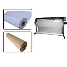 Бумага для плоттера, клеевая, термо 70 г/м2, ширина 63,8"/162 см, 25 кг