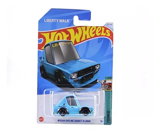 Hot Wheels Модель Nissan Skyline 2000GT-R LBWK, Tooned голубой, фото 1