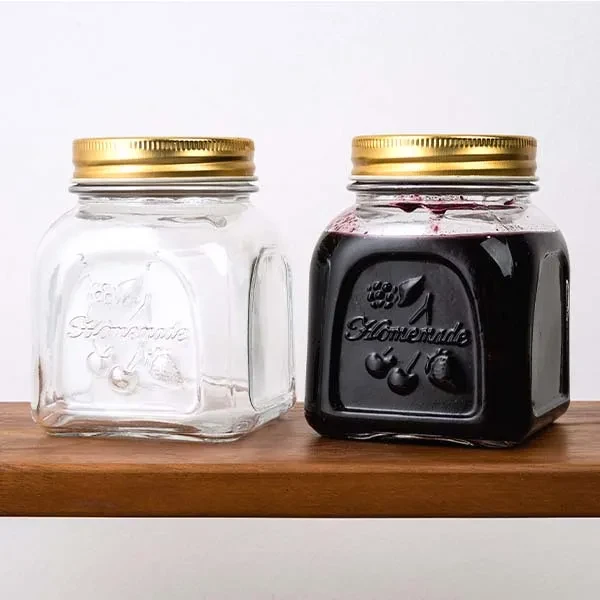 Банка квадратная с крышкой «Хоммэйд» стекло,металл 0,5л ,H=113,L=67,B=67мм прозр., фото 1