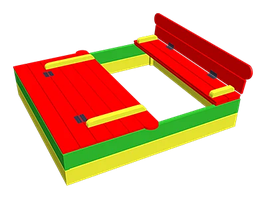 Песочница с крышкой деревянный 2м*2м