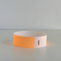 Контрольные (бумажные) браслеты Tyvek неон оранжевый