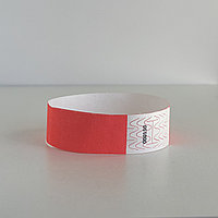 Контрольные (бумажные) браслеты Tyvek неон красный