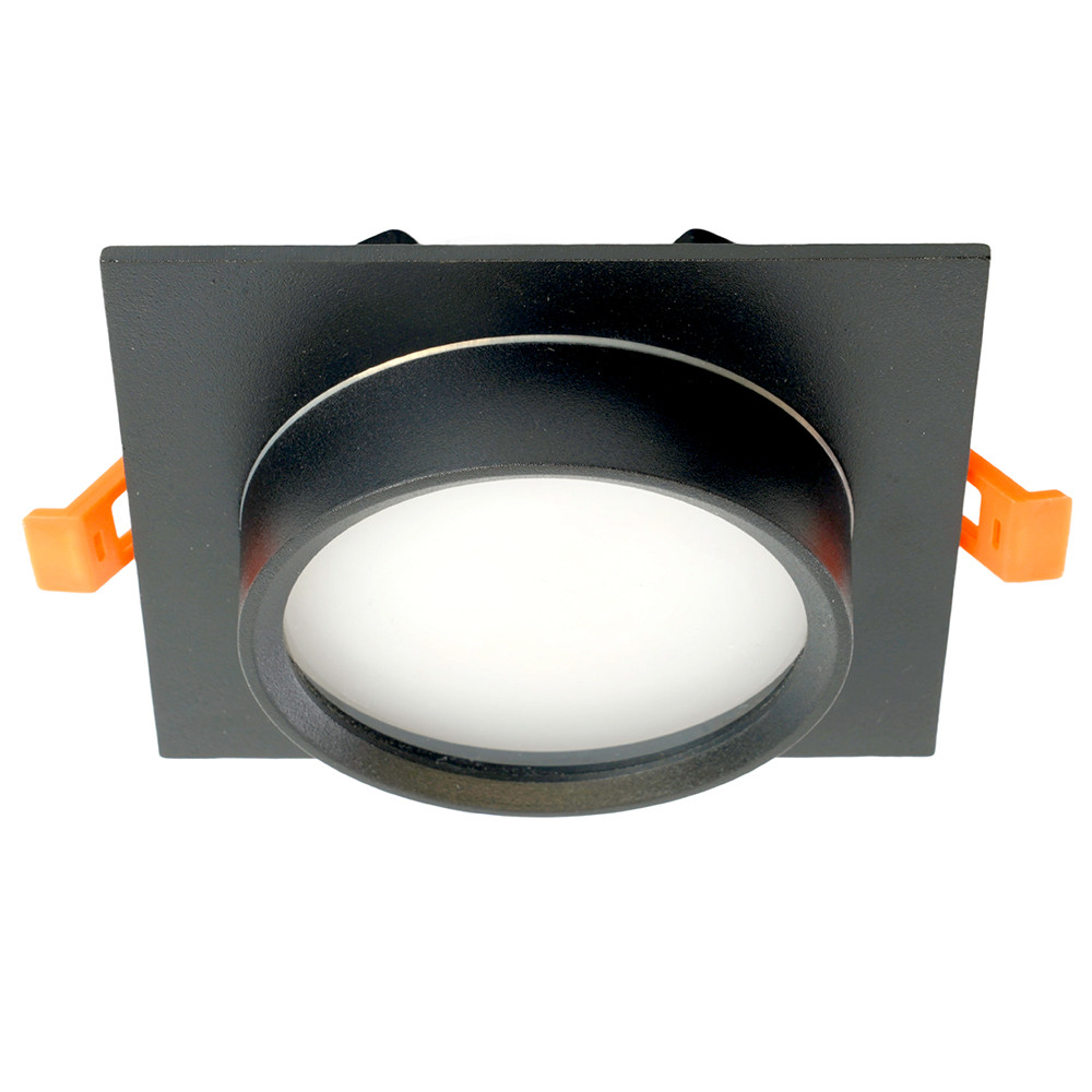 Светильник встраиваемый Feron DL505 потолочный GX53 черный квадрат IP44, фото 1