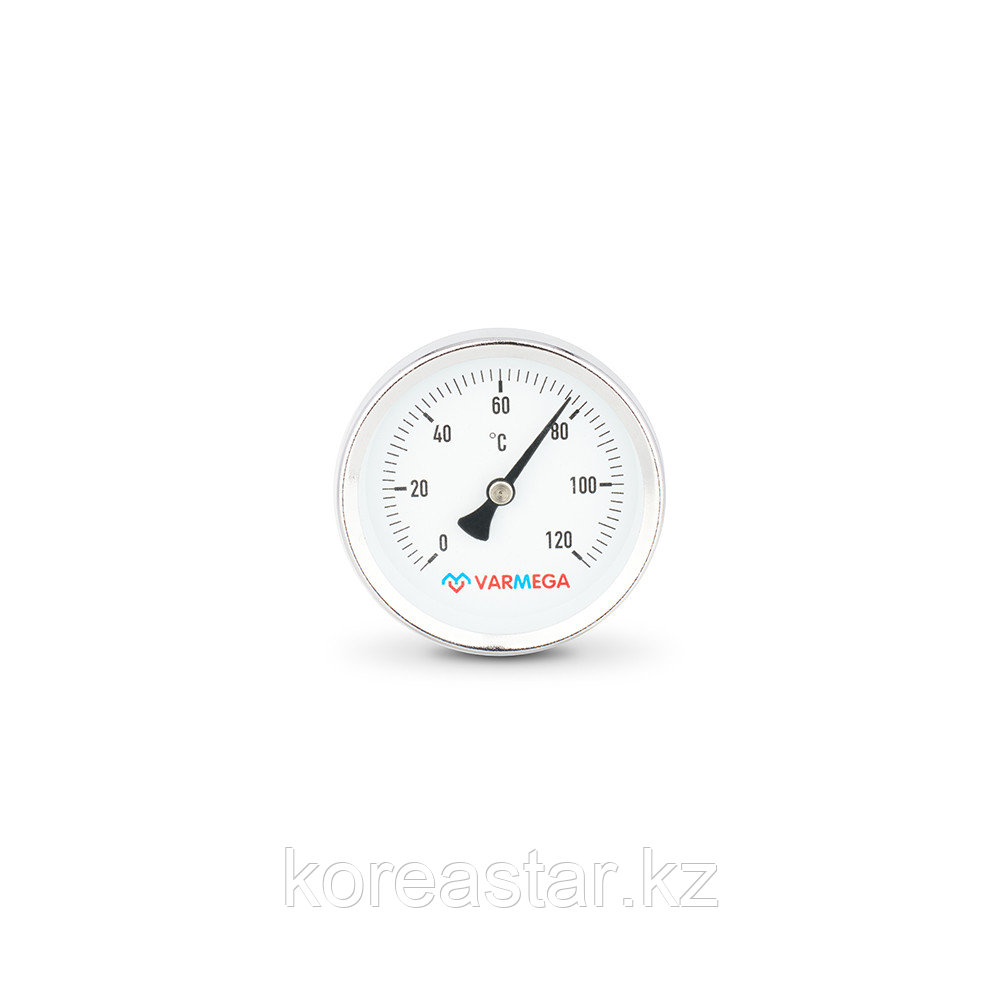 Термометр 120°С, 1/2", 100 мм, штуцер 75 мм биметаллический с погружной гильзой