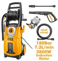 INGCO Мойка высокого давления 2800Вт INDUSTRIAL/Макс. давление: 180 бар (2600PSI)/Производительность: 7.3