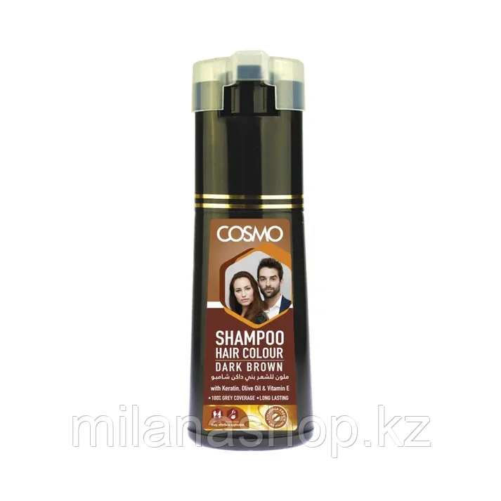 Cosmo Shampoo Hair Color Dark Brown - Шампунь Краска Темно-коричневая 180 мг, фото 1