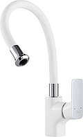 Смеситель для кухни DK Berlin.Steinbeis DA1432916 с гибким изливом белый-хром