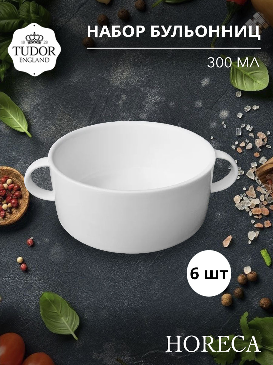 Бульонница 300 мл с ручками HORECA TU2545 (набор 6шт) TUDOR