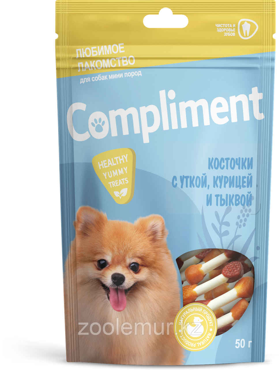 COMPLIMENT Косточки с уткой, курицей и тыквой для мелких пород 50 г