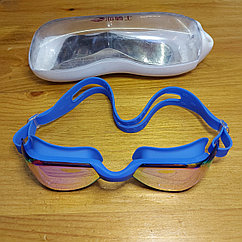 Синие Очки для плавания "Хамелеон" в футляре. Swim goggles. Плавательные очки в бассейн. Unisex. Для купания.