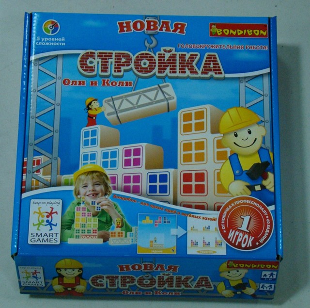 Новая стройка Коли и Оли. Настольная игра-головоломка, Бондибон