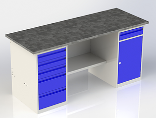 Двух тумбовый металлический верстак  ВП 7/1,6