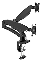 Настольное крепление для двух мониторов Wize WDA2-32 14"-32", газовая пружина, VESA 75x75, 100x100
