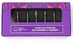 КМИЗ Набор №1 фреза конус насечка красная, синяя 5 шт