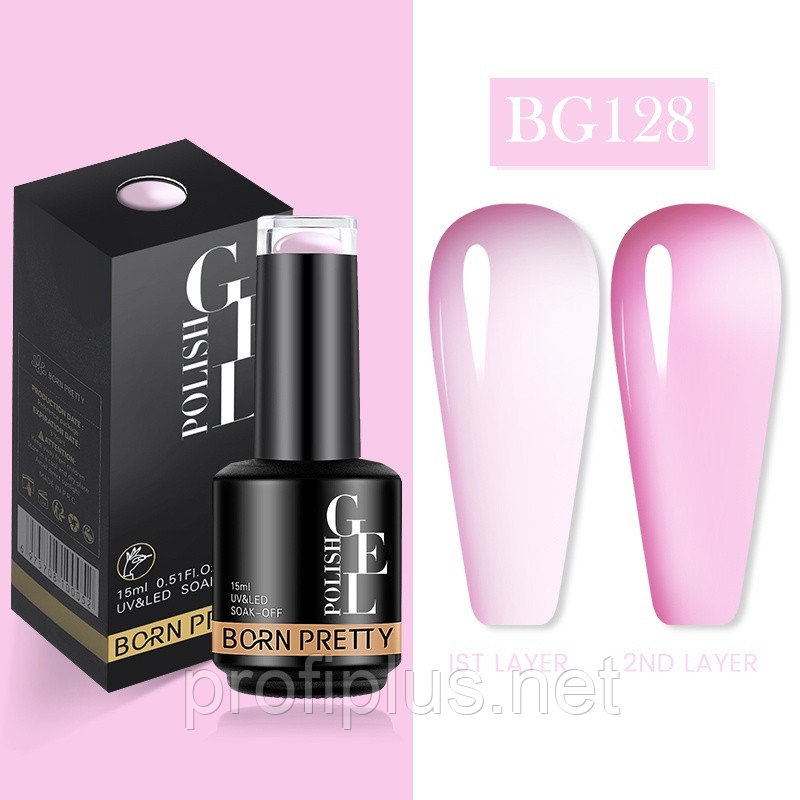 BORN PRETTY гель-лак Jelly Nude BG128 глянцевое 15 мл, фото 1