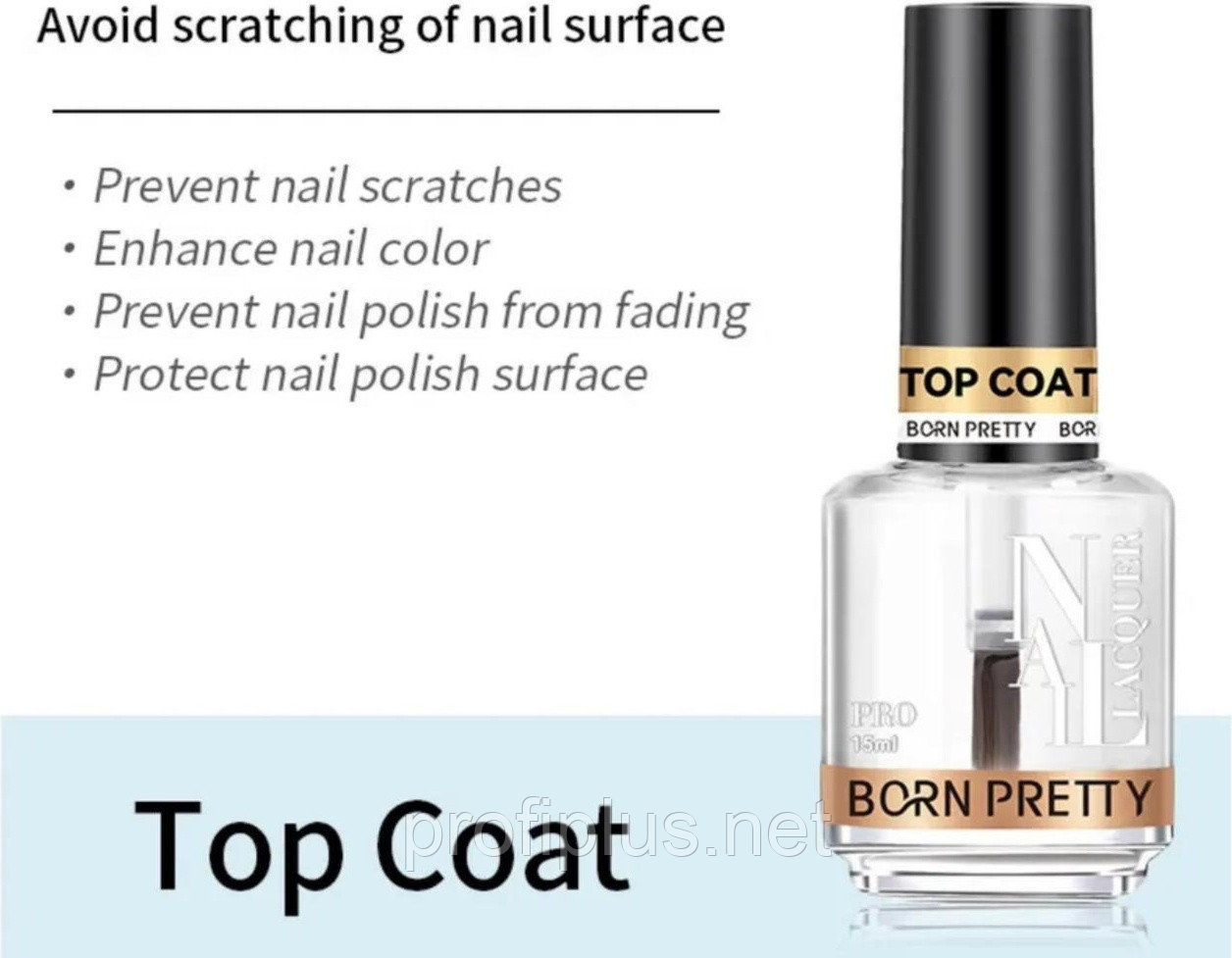 BORN PRETTY верхнее покрытие PRO Regular Top Coat Coat глянцевое 15 мл