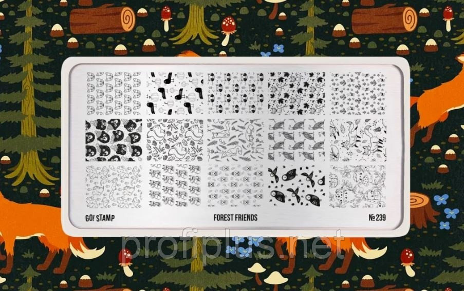 Go! Stamp пластины 239 Forest Friends