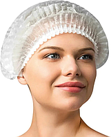 Одноразовая медицинская шапочка, из нетканого материала типа Шарлотта, белая, 10%, №100/1500
