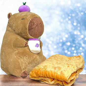 40см Капибара с пледом виноградинка