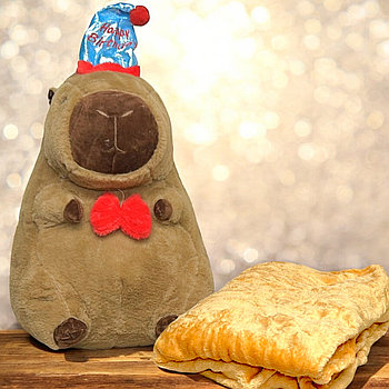 49см Капибара с пледом с днем рождения